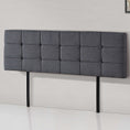Load image into Gallery viewer, Linen Fabric King Bed Deluxe Headboard Bedhead - Grey