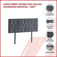 Load image into Gallery viewer, Linen Fabric Double Bed Deluxe Headboard Bedhead - Grey