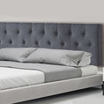 Load image into Gallery viewer, Linen Fabric Queen Bed Deluxe Headboard Bedhead - Grey