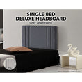 Load image into Gallery viewer, Linen Fabric Single Bed Deluxe Headboard Bedhead - Grey