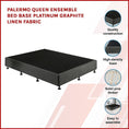 Load image into Gallery viewer, Palermo Queen Ensemble Bed Base Platinum Graphite Linen Fabric