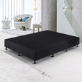 Load image into Gallery viewer, Palermo Queen Ensemble Bed Base Midnight Black Linen Fabric