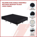 Load image into Gallery viewer, Palermo King Single Ensemble Bed Base Midnight Black Linen Fabric