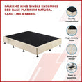 Load image into Gallery viewer, Palermo King Single Ensemble Bed Base Platinum Natural Sand Linen Fabric