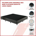 Load image into Gallery viewer, Palermo King Ensemble Bed Base Platinum Graphite Linen Fabric