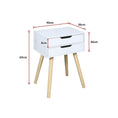 Load image into Gallery viewer, Wooden Bedside Table 2 Drawers Cabinet Storage Tall Night Stand