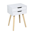 Load image into Gallery viewer, Wooden Bedside Table 2 Drawers Cabinet Storage Tall Night Stand