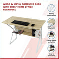 Load image into Gallery viewer, Wood & Metal Computer Desk with Shelf Home Office Furniture