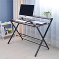 Load image into Gallery viewer, Folding Desk with Shelf Computer Laptop PC Table Side Home Office Furniture