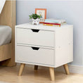 Load image into Gallery viewer, Bedside Tables Drawers Side Table Nightstand White Storage Cabinet Wood