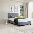 Load image into Gallery viewer, Linen Fabric Double Bed Deluxe Headboard Bedhead - Slate Ash