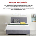 Load image into Gallery viewer, Linen Fabric Double Bed Deluxe Headboard Bedhead - Slate Ash