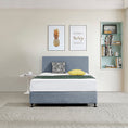 Load image into Gallery viewer, Linen Fabric Double Bed Deluxe Headboard Bedhead - Berlin Blue