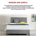 Load image into Gallery viewer, Linen Fabric Double Bed Deluxe Headboard Bedhead - Night Ash