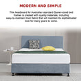 Load image into Gallery viewer, Linen Fabric Queen Bed Deluxe Headboard Bedhead - Berlin Blue