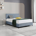 Load image into Gallery viewer, Linen Fabric Queen Bed Deluxe Headboard Bedhead - Berlin Blue