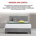 Load image into Gallery viewer, Linen Fabric Queen Bed Deluxe Headboard Bedhead - Night Ash