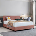 Load image into Gallery viewer, Linen Fabric King Bed Deluxe Headboard Bedhead - Pearl Copper Brown