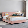 Load image into Gallery viewer, Linen Fabric King Bed Deluxe Headboard Bedhead - Pale Pink
