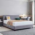 Load image into Gallery viewer, Linen Fabric King Bed Deluxe Headboard Bedhead - Slate Ash