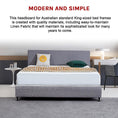 Load image into Gallery viewer, Linen Fabric King Bed Deluxe Headboard Bedhead - Slate Ash