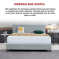 Load image into Gallery viewer, Linen Fabric King Bed Deluxe Headboard Bedhead - Stone Grey