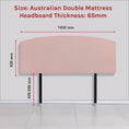 Load image into Gallery viewer, Linen Fabric Double Bed Curved Headboard Bedhead - Pale Pink