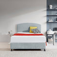 Load image into Gallery viewer, Linen Fabric Double Bed Curved Headboard Bedhead - Stone Grey