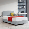 Load image into Gallery viewer, Linen Fabric Double Bed Curved Headboard Bedhead - Stone Grey