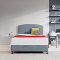 Load image into Gallery viewer, Linen Fabric Double Bed Curved Headboard Bedhead - Berlin Blue
