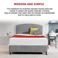 Load image into Gallery viewer, Linen Fabric Double Bed Curved Headboard Bedhead - Night Ash