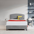 Load image into Gallery viewer, Linen Fabric Double Bed Curved Headboard Bedhead - Night Ash