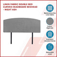 Load image into Gallery viewer, Linen Fabric Double Bed Curved Headboard Bedhead - Night Ash
