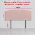 Load image into Gallery viewer, Linen Fabric Queen Bed Curved Headboard Bedhead - Pale Pink