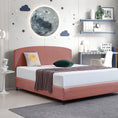 Load image into Gallery viewer, Linen Fabric King Bed Curved Headboard Bedhead - Pearl Copper Brown