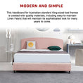 Load image into Gallery viewer, Linen Fabric King Bed Curved Headboard Bedhead - Pale Pink