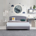 Load image into Gallery viewer, Linen Fabric King Bed Curved Headboard Bedhead - Slate Ash