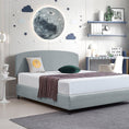 Load image into Gallery viewer, Linen Fabric King Bed Curved Headboard Bedhead - Stone Grey