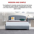 Load image into Gallery viewer, Linen Fabric King Bed Curved Headboard Bedhead - Berlin Blue