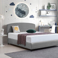 Load image into Gallery viewer, Linen Fabric King Bed Curved Headboard Bedhead - Night Ash