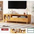 Load image into Gallery viewer, Modern Boho TV Cabinet Entertainment Unit Stand Storage Wicker Woven Rattan