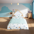 Load image into Gallery viewer, Pine Wood Floor Bed House Frame for Kids and Toddlers