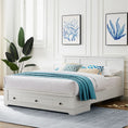 Load image into Gallery viewer, Margaux White Coastal Lifestyle Bedframe with Storage Drawers Queen