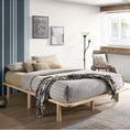 Load image into Gallery viewer, Platform Bed Base Frame Wooden Natural King Single Pinewood