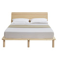 Load image into Gallery viewer, Natural Solid Wood Bed Frame Bed Base with Headboard King Single