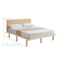 Load image into Gallery viewer, Natural Solid Wood Bed Frame Bed Base with Headboard King Single