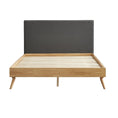 Load image into Gallery viewer, Natural Oak Ensemble Bed Frame Wooden Slat Fabric Headboard King