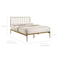 Load image into Gallery viewer, Metal Bed Frame Base Platform in Gold Double Mid Century Timber Slat