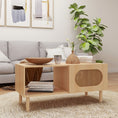 Load image into Gallery viewer, Leo Rattan Coffee Table with Storage in Maple