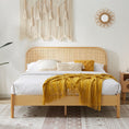 Load image into Gallery viewer, Lulu Bed Frame with Curved Rattan Bedhead - Double